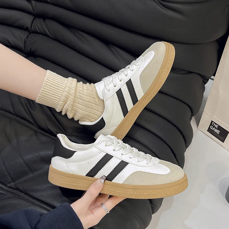 2025 Plus Size Womens Casual Flat Shoes  Spring Fall Korean Style, Round Toe Fashion Sneakers for Students and Daily Wear
