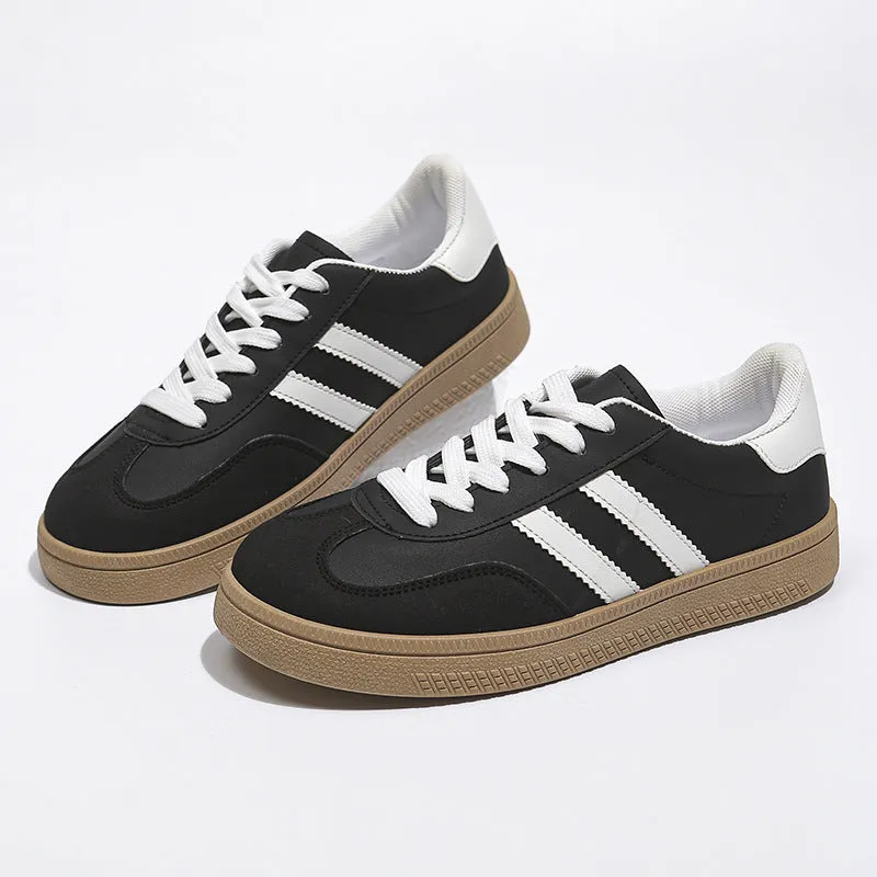2025 Plus Size Womens Casual Flat Shoes  Spring Fall Korean Style, Round Toe Fashion Sneakers for Students and Daily Wear