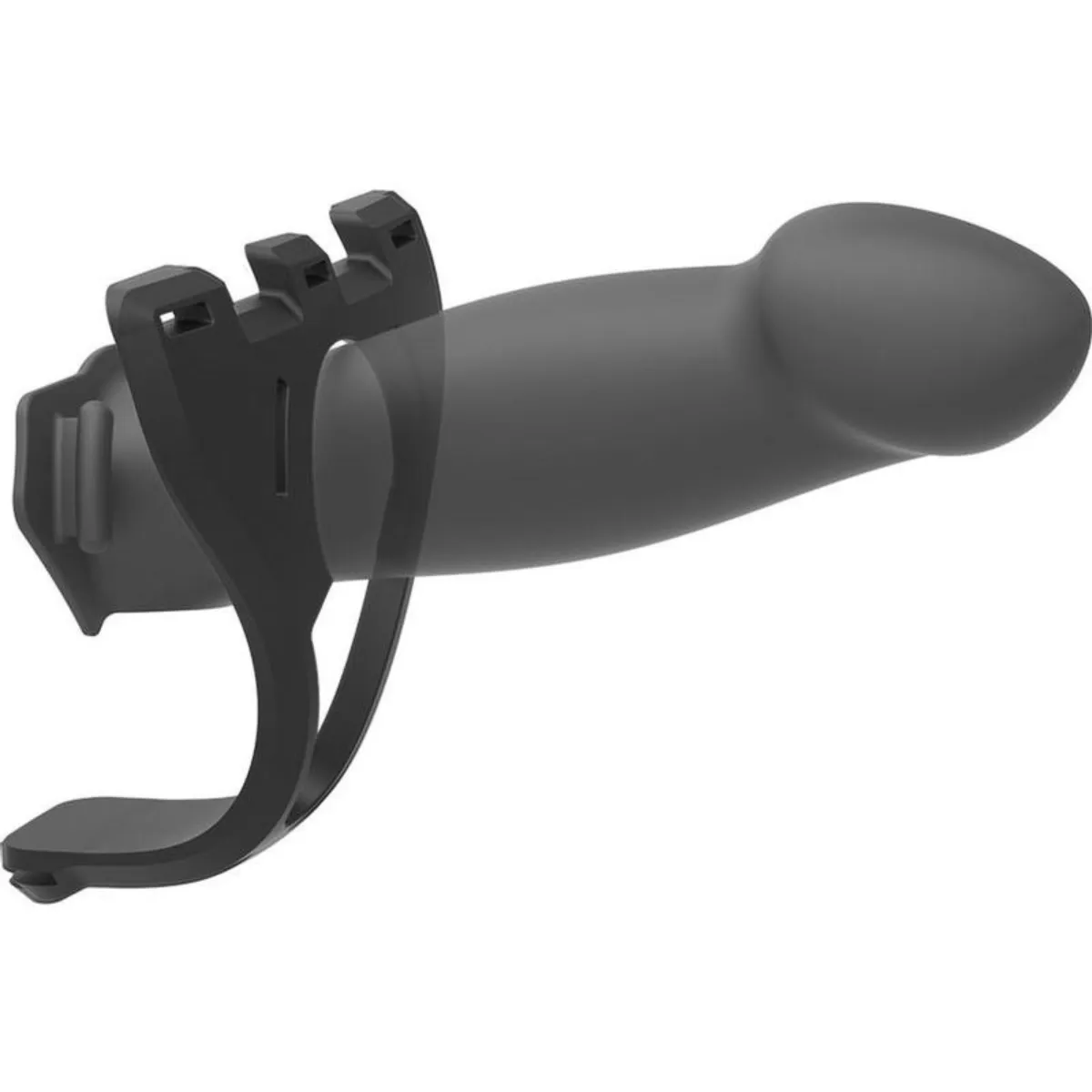 8 Inch Black Hollow Extensions Silicone Strap-On Harness  (2 Piece Kit)