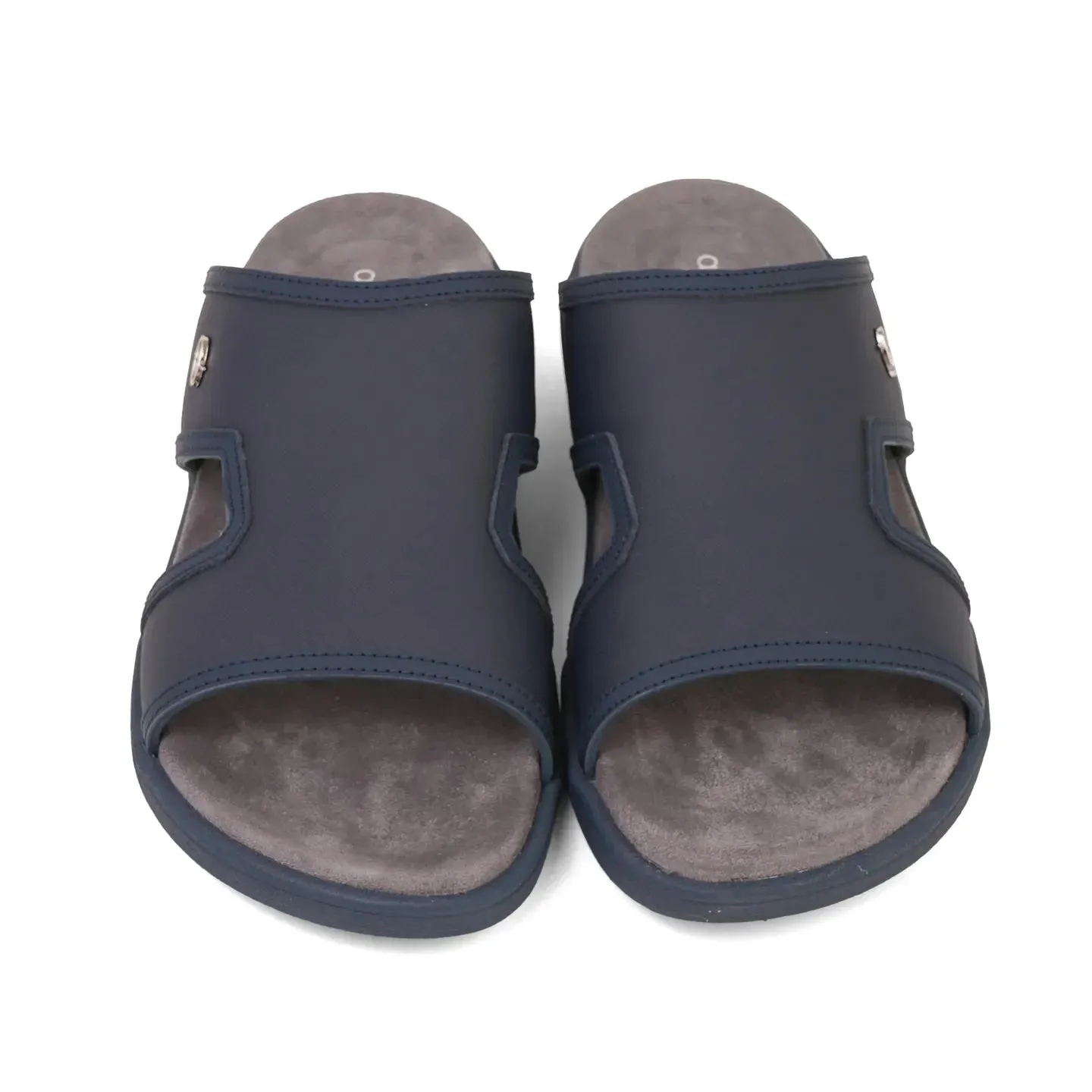 Aetrex Men's Suede Foot Bed Leather Sandals Navy