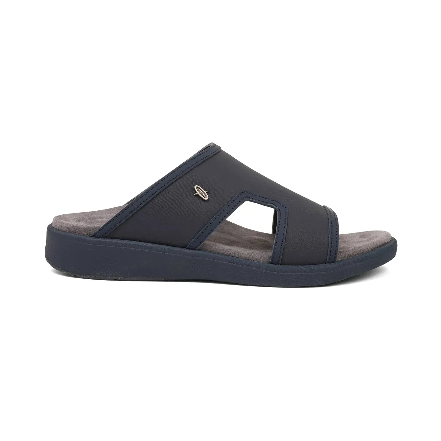 Aetrex Men's Suede Foot Bed Leather Sandals Navy