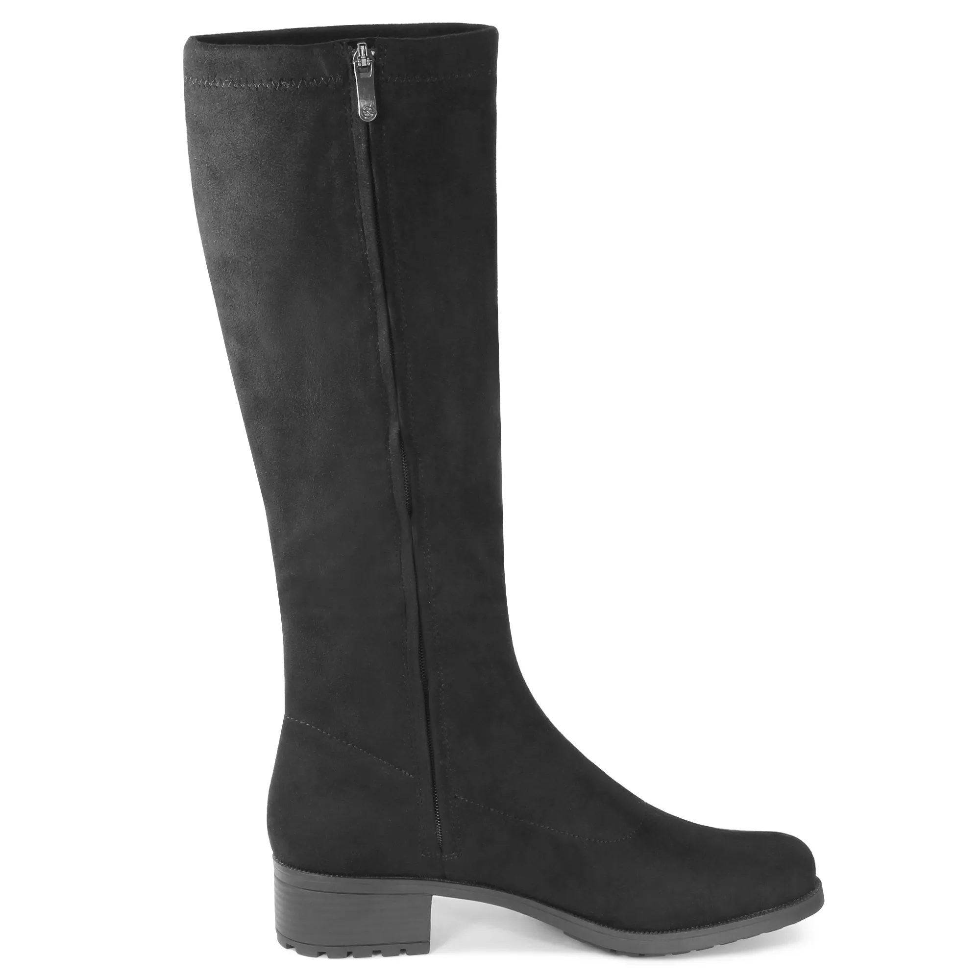 Alba Suede Knee-High Boots (Nero)