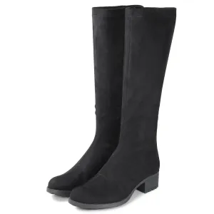 Alba Suede Knee-High Boots (Nero)