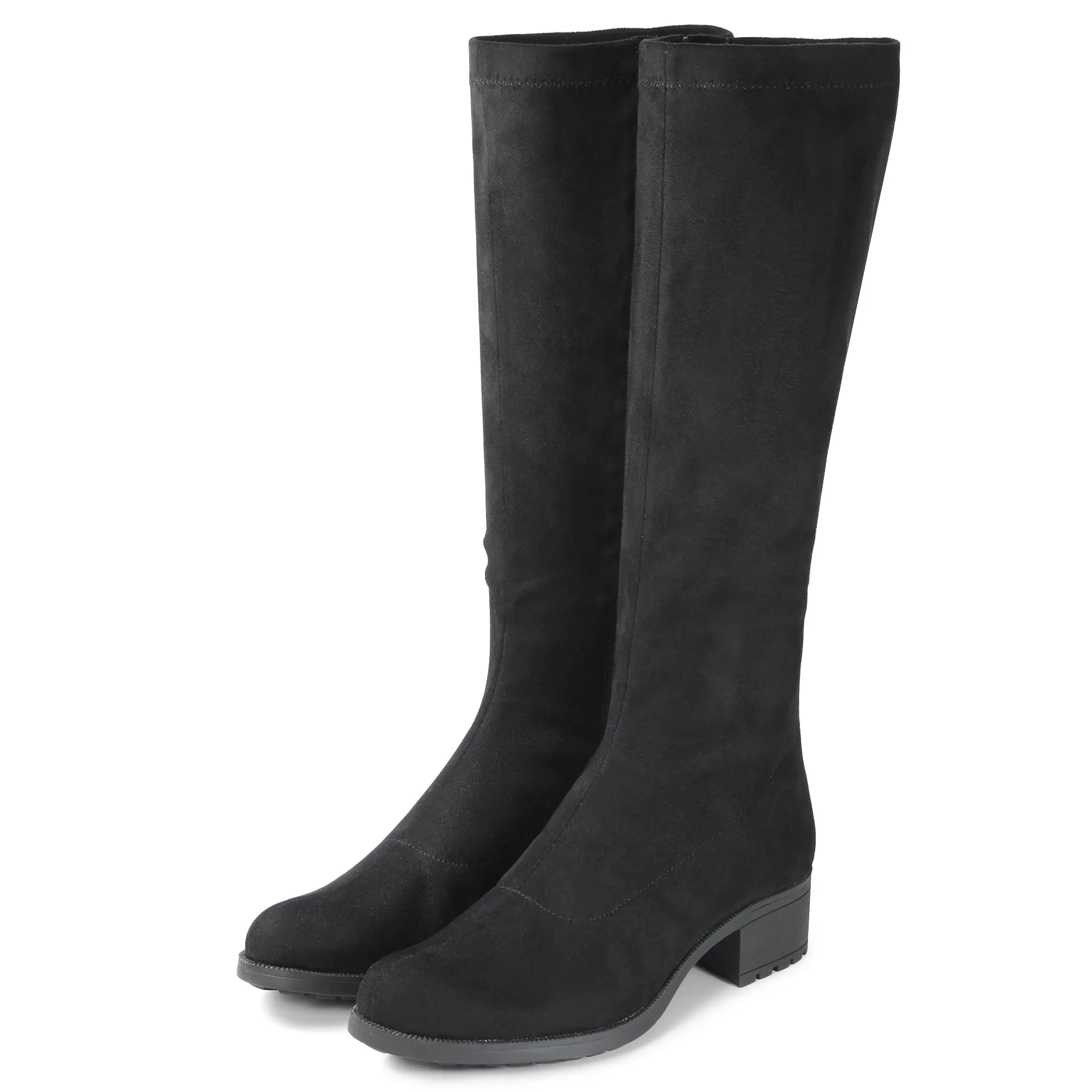 Alba Suede Knee-High Boots (Nero)
