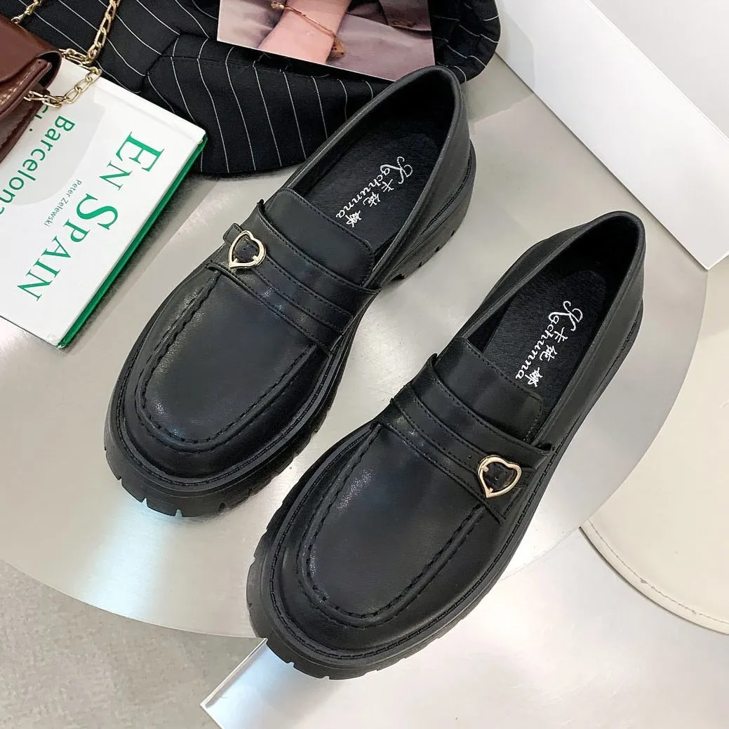 Amozae sweet lolita Mary Jane shoes women Solid Loafers Zapatos De Mujer 2022 Casual Women Slip on Round Toe Platform Shoes low heels A11