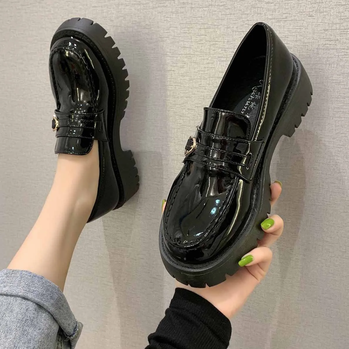 Amozae sweet lolita Mary Jane shoes women Solid Loafers Zapatos De Mujer 2022 Casual Women Slip on Round Toe Platform Shoes low heels A11