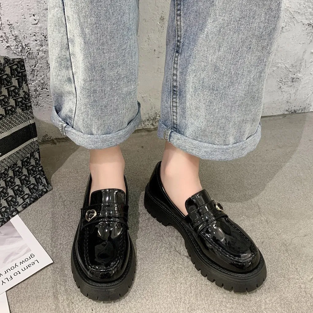 Amozae sweet lolita Mary Jane shoes women Solid Loafers Zapatos De Mujer 2022 Casual Women Slip on Round Toe Platform Shoes low heels A11