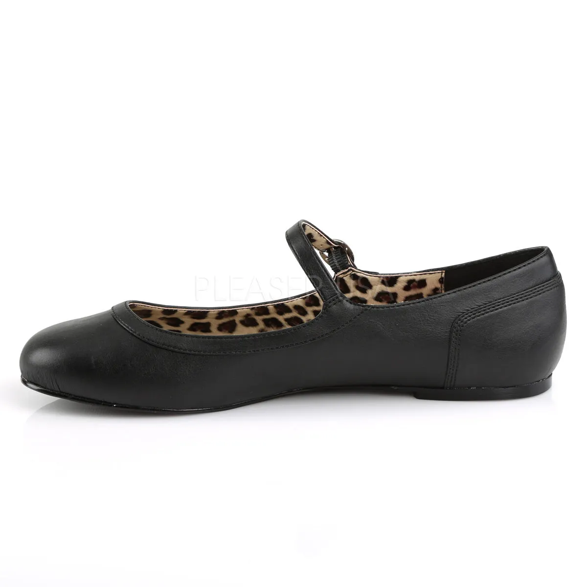 Anna Ballet Plus Size Cheetah Pattern Flats Black PU
