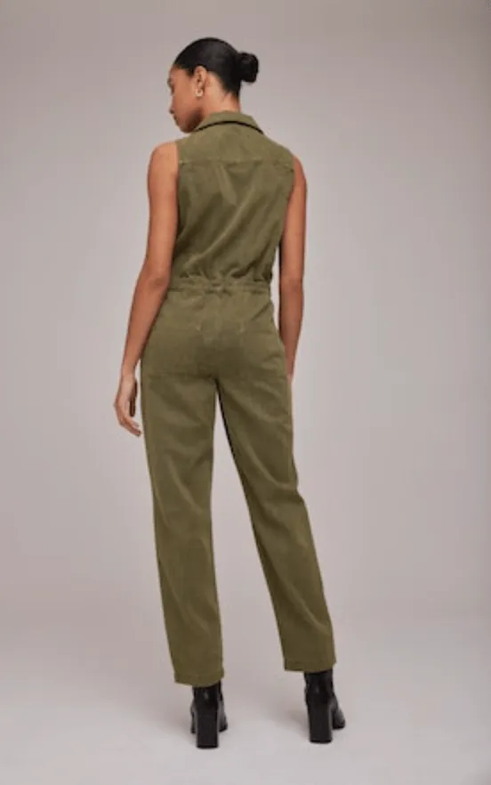 Bella Dahl Gwen Zip Front Coverall in Bonsai Green