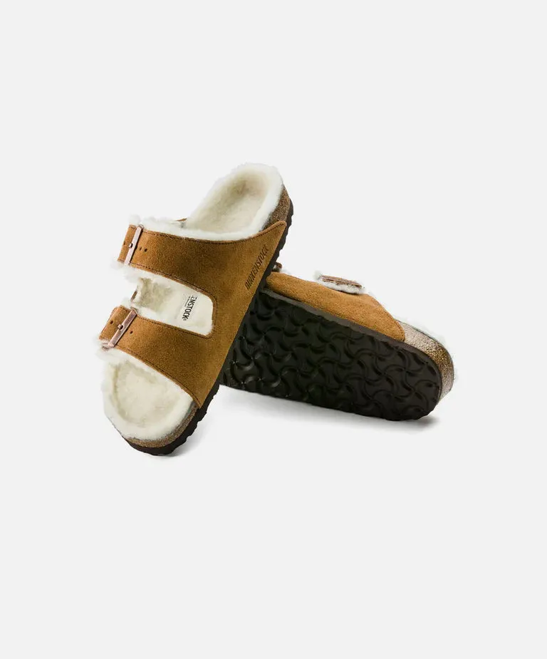 Birkenstock Arizona Mink Suede Leather/Shearling Narrow