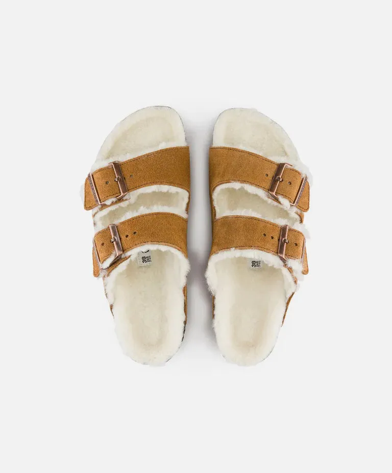 Birkenstock Arizona Mink Suede Leather/Shearling Narrow