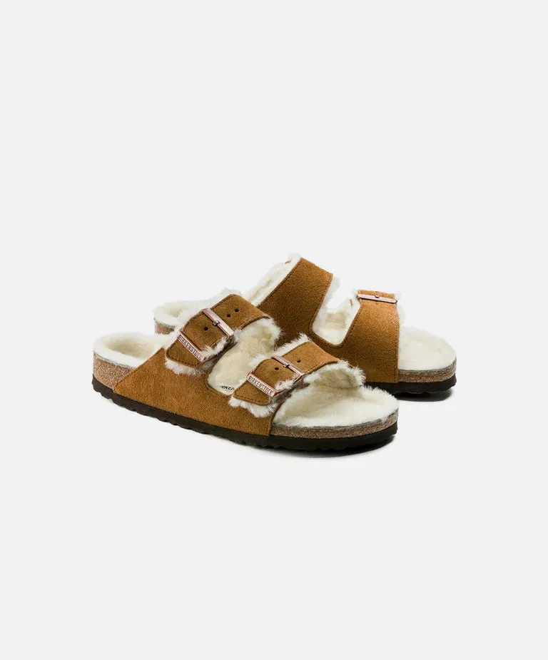 Birkenstock Arizona Mink Suede Leather/Shearling Narrow