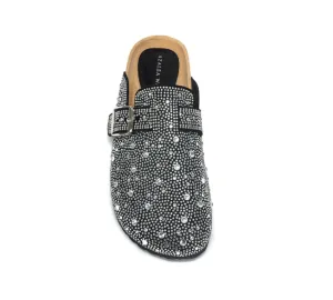 Black Real Deal Rhinestone Clogs