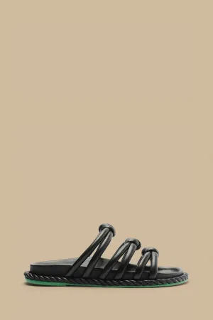Black Tie Flat Sandal