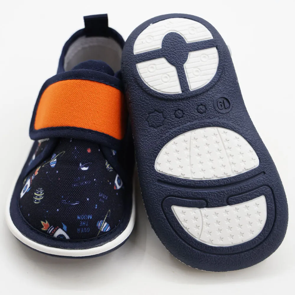 Blue & Navy Space Velcro Closure Chu Chu Music Shoes