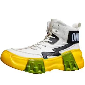 BOOPDO MESS DESIGN TRAINERS IN YELLOW COLOR POP WITH CHUNKY SOLE