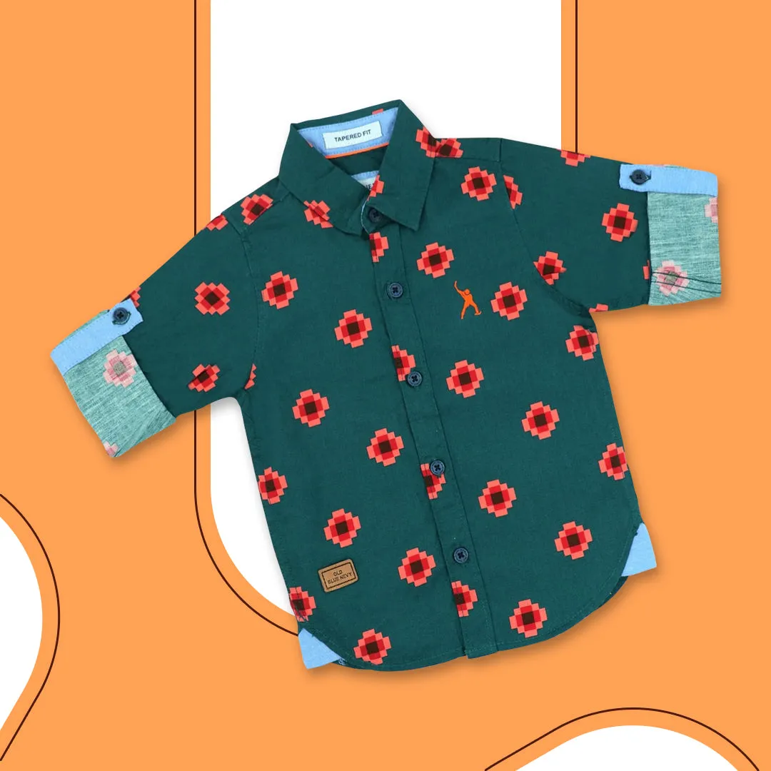 Bottle Green Floral Shirt