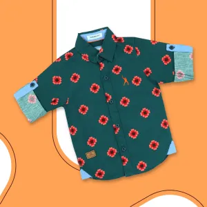 Bottle Green Floral Shirt