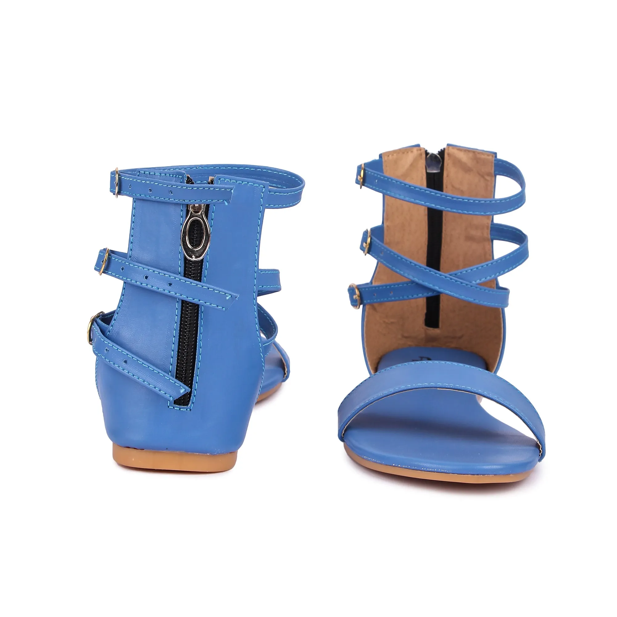 Brauch Women's Blue High Multi Strap Sandal