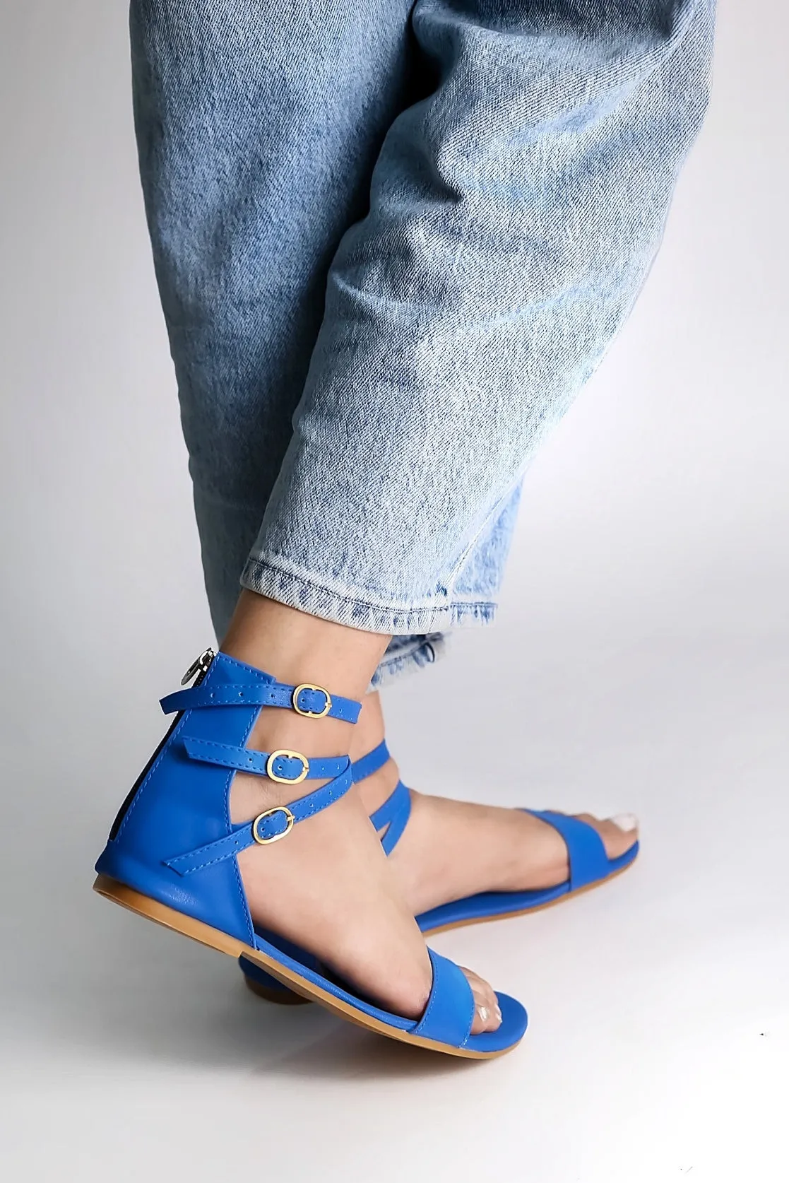 Brauch Women's Blue High Multi Strap Sandal