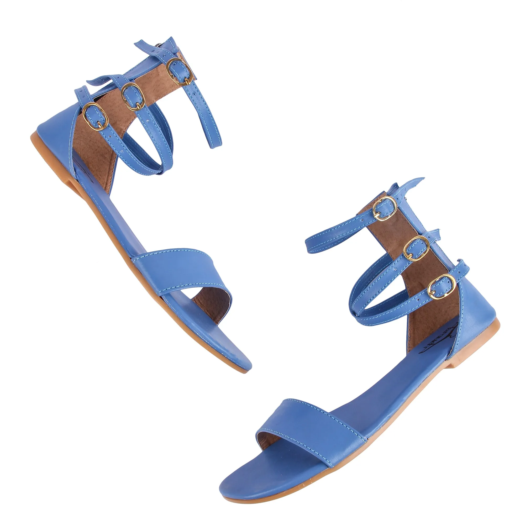 Brauch Women's Blue High Multi Strap Sandal