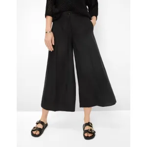 Brax Melli S Black Linen Wide Culotte 76-2208/02