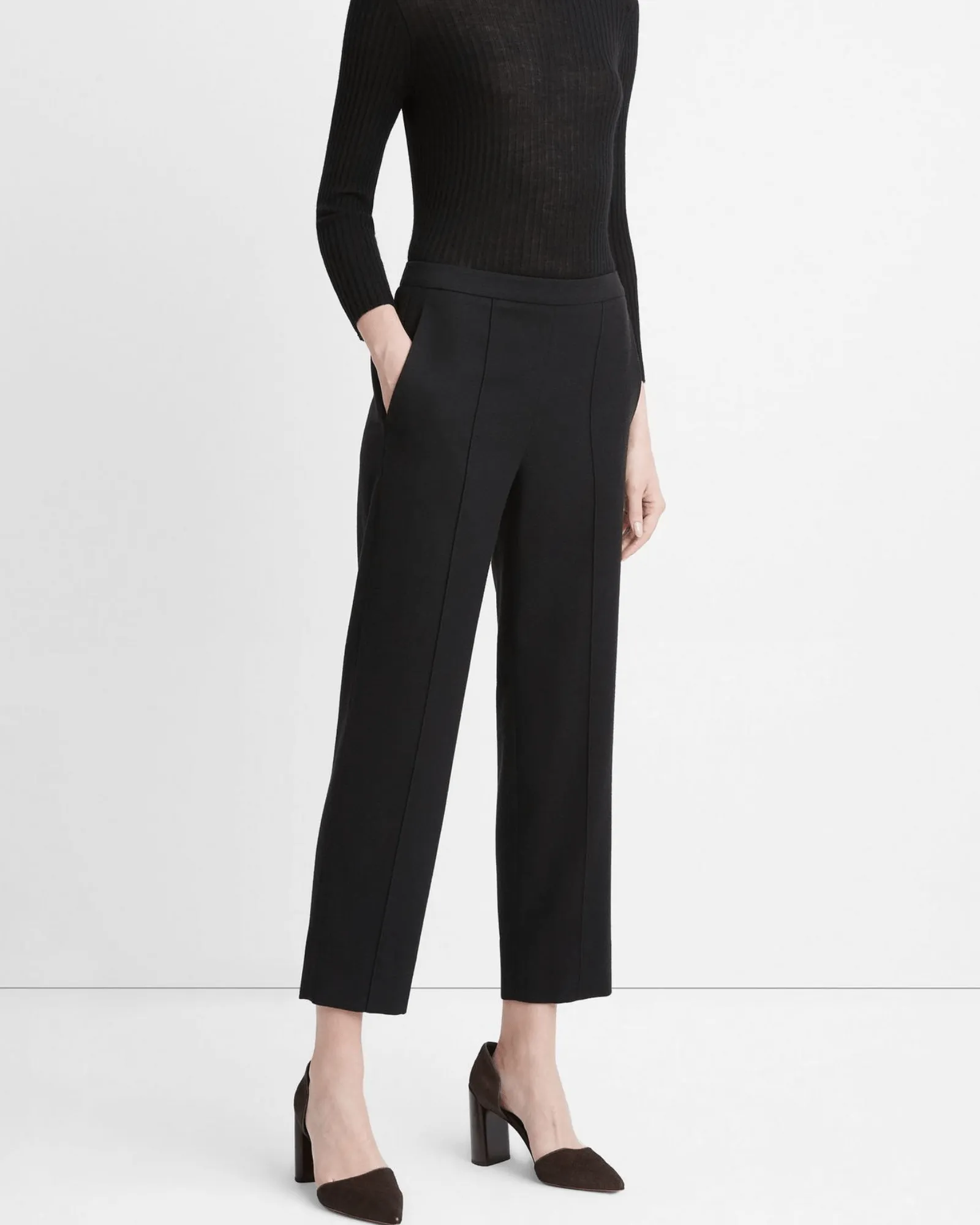Brushed Mid-Rise Easy Pull On Pant