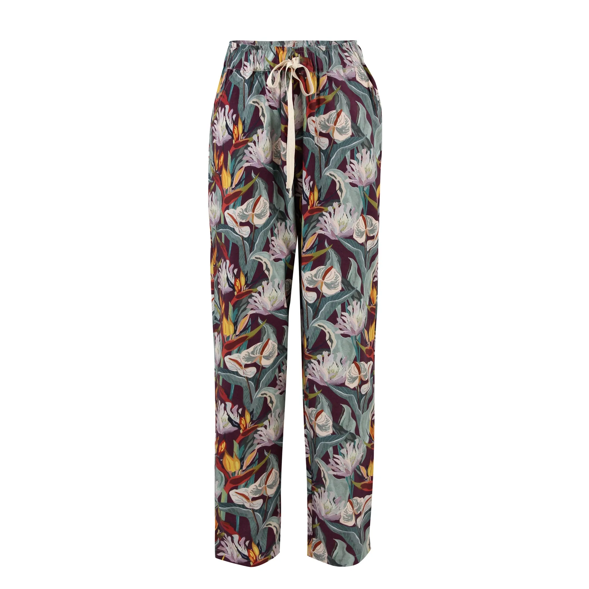 Burgundy Orchid Printed Bottoms