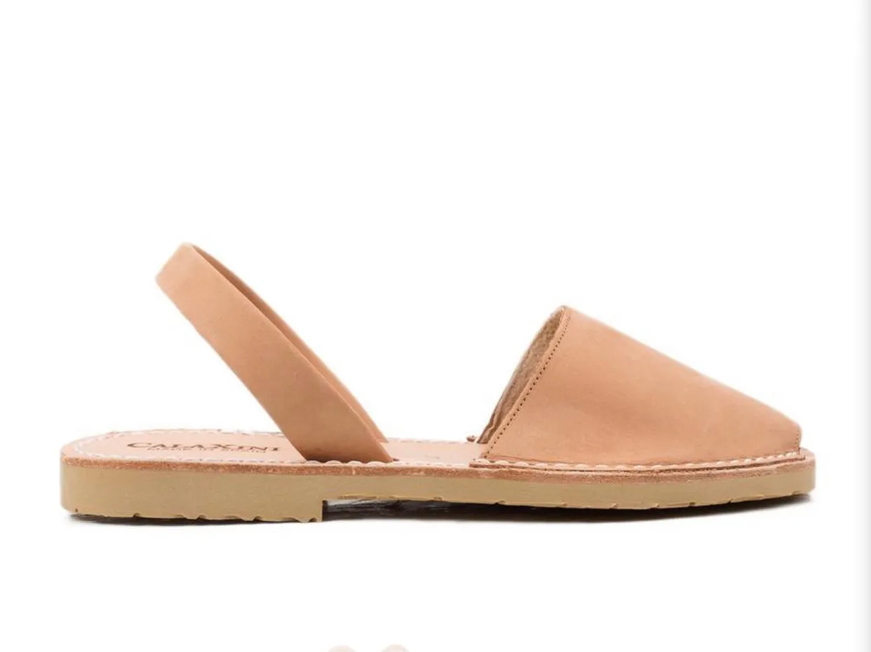 Calaxini Flat Sandal in Tan