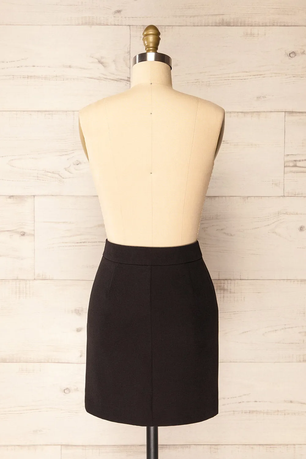 Cannes | Short A-Line Black Skirt w/ Slit