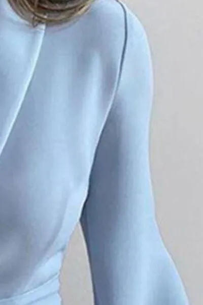 Casual Elegance Tie Waist Long Sleeve Wrap Dress