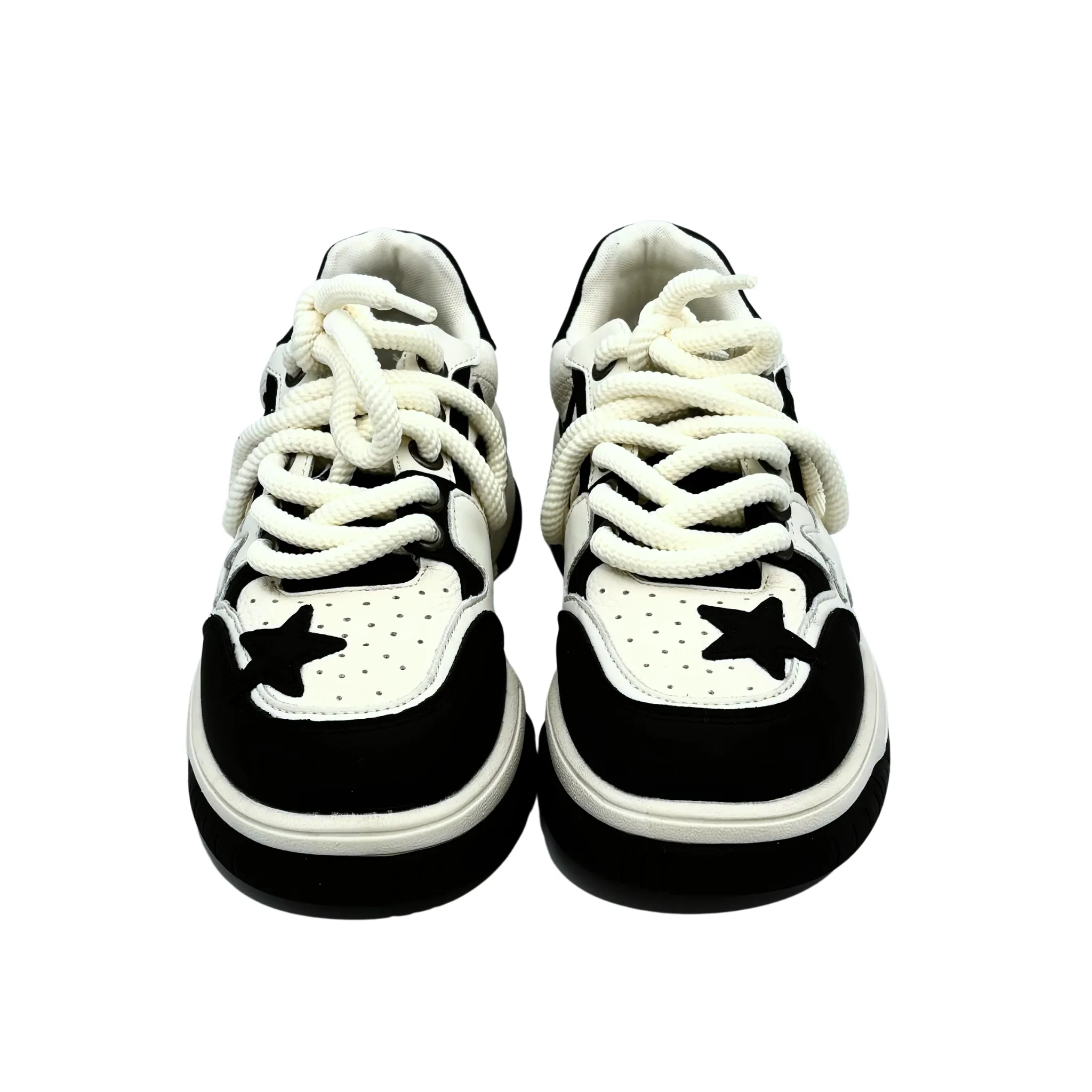 Causal Leather Mixed Colors Star Sneakers