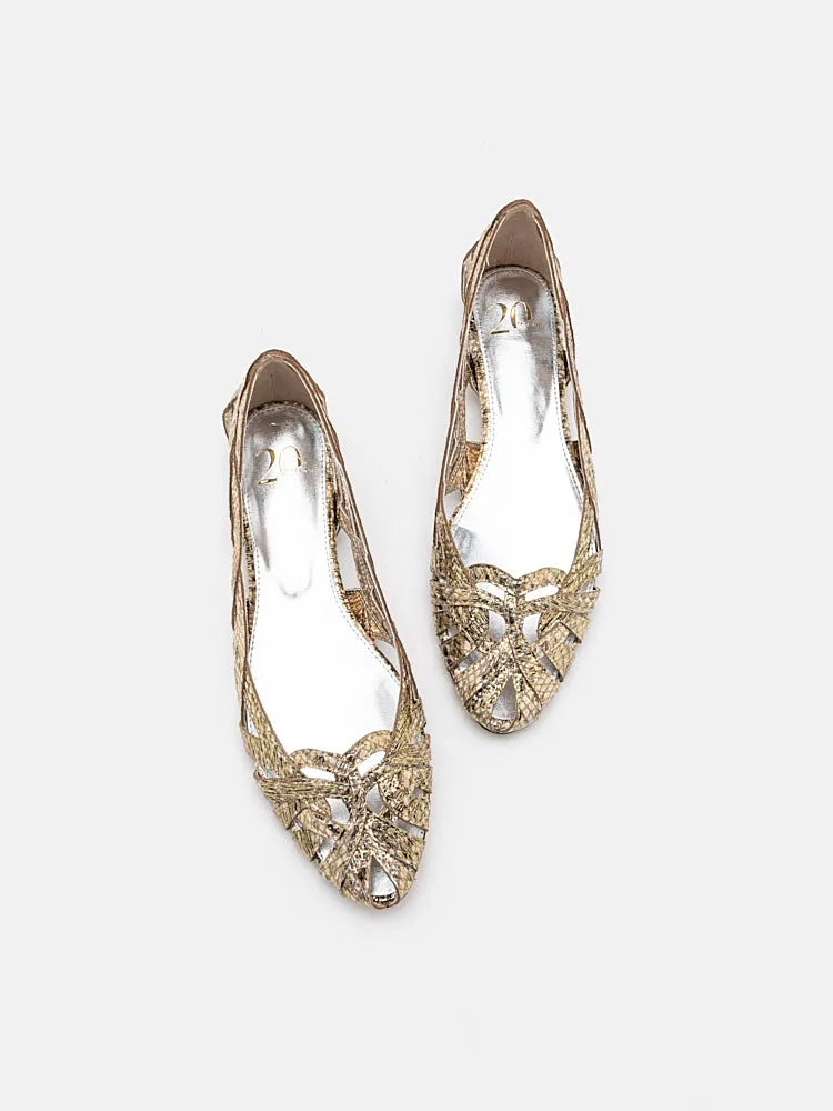 Celina Textured Weaved Flats