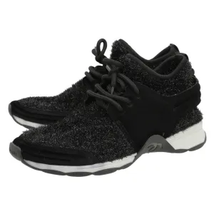 Chanel Black Knit Sock Sparkle Weekend Trainers Sneaker 40.5