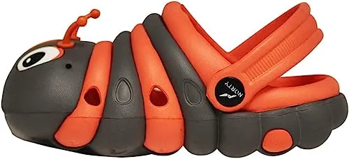 Charcoal/Orange Toddler Boy Caterpillar Clog