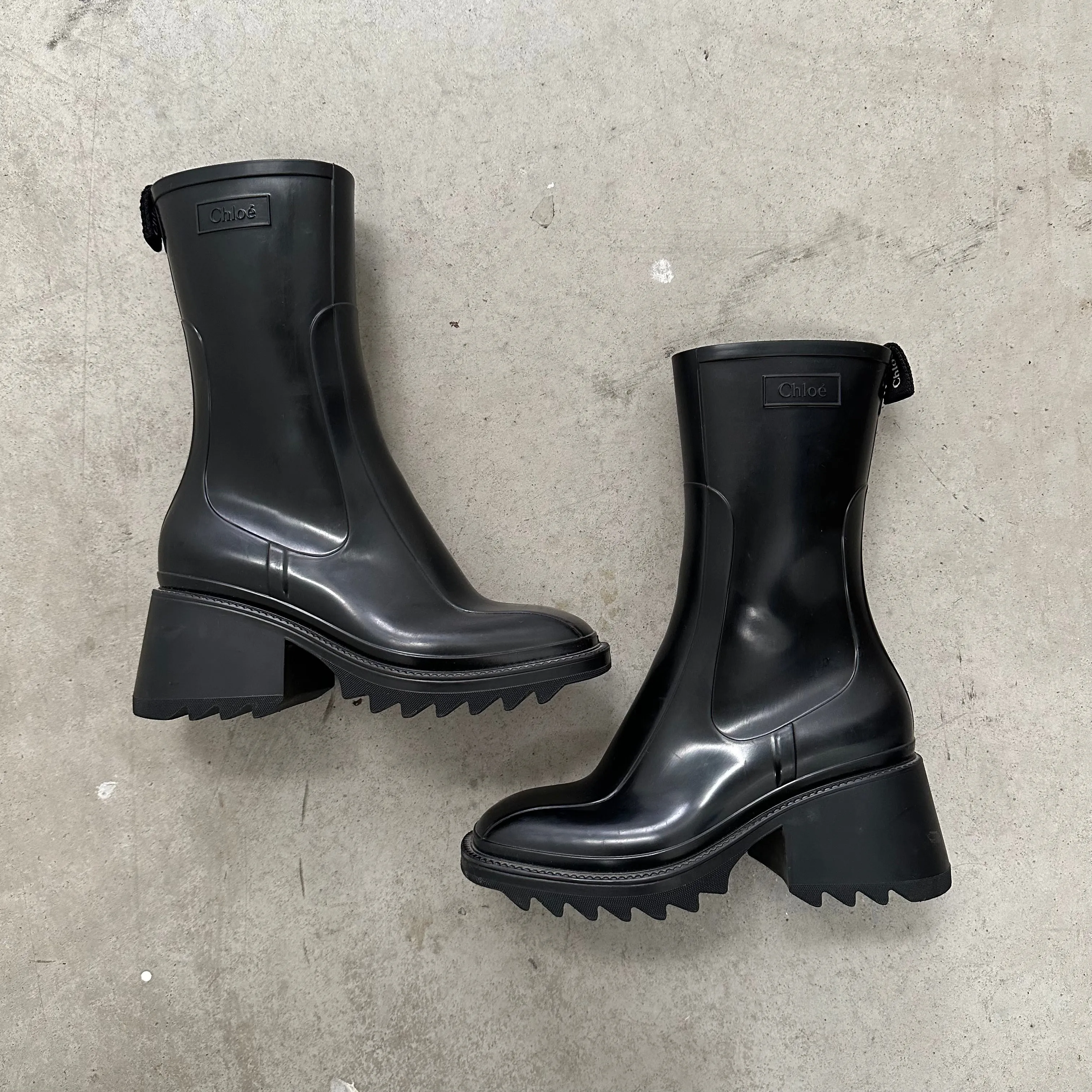 Chloe Wellington Boots Black (Size 37)