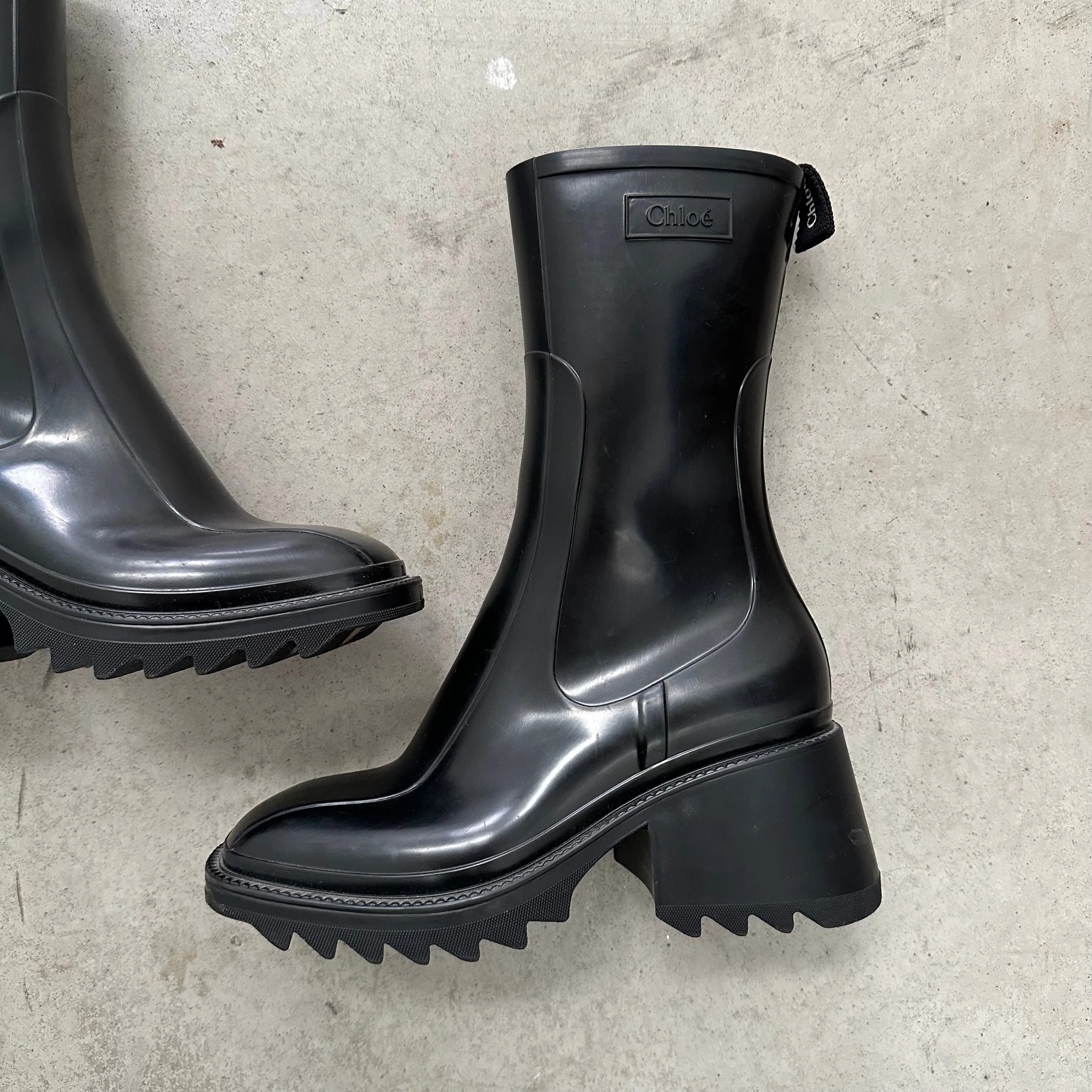 Chloe Wellington Boots Black (Size 37)