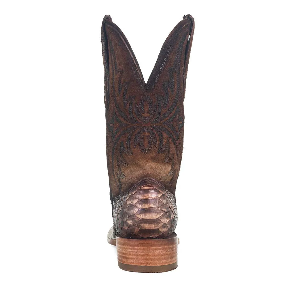 Corral Men's Wide Square Toe Brown Python & Lamb Boots