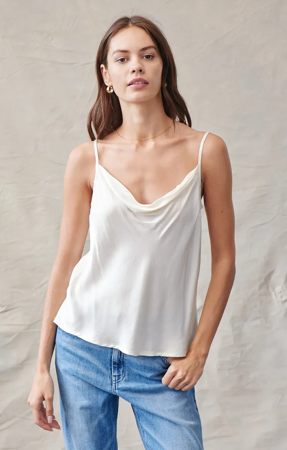 Cowl Neck Camisole - Winter White