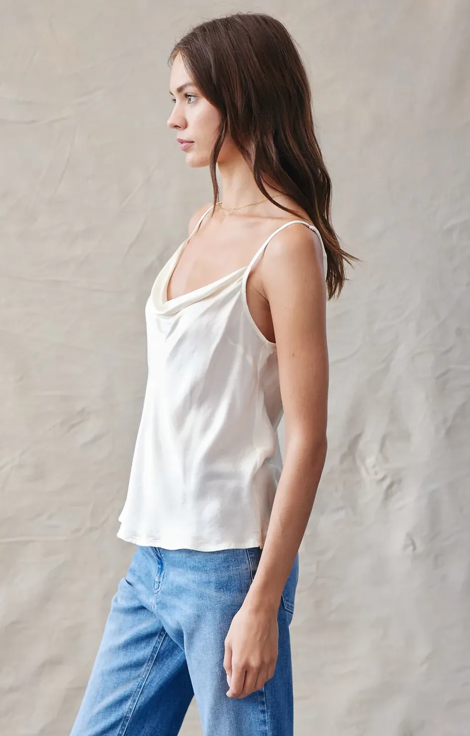 Cowl Neck Camisole - Winter White
