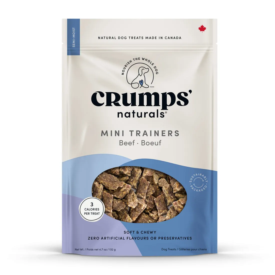 crumps mini trainers - semi-moist beef (132 g)