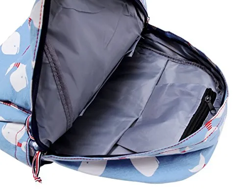 Damara Students Preppy Style Oxford Canvas Blue Backpack Shoulders Bag,Cloud