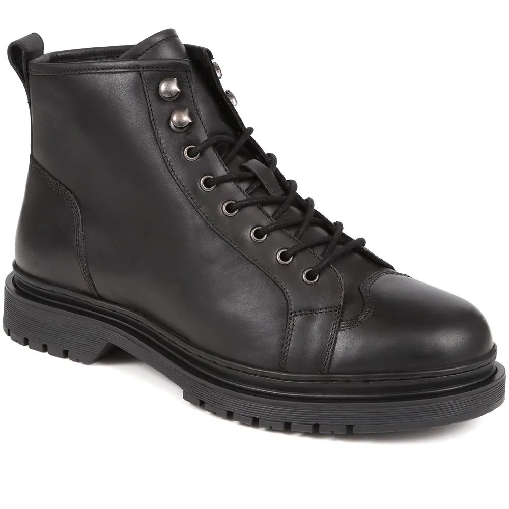 Denzel Leather Lace Up Boots - DENZEL / 324 394