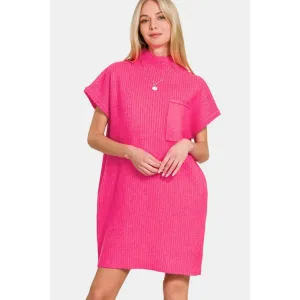 Elegance Redefined with the Zenana Short Sleeve Sweater Mini Dress