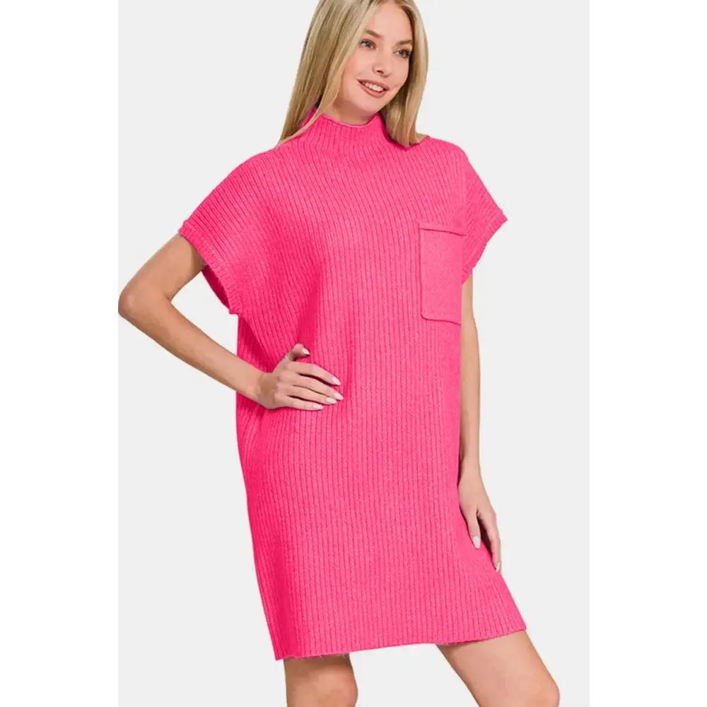 Elegance Redefined with the Zenana Short Sleeve Sweater Mini Dress