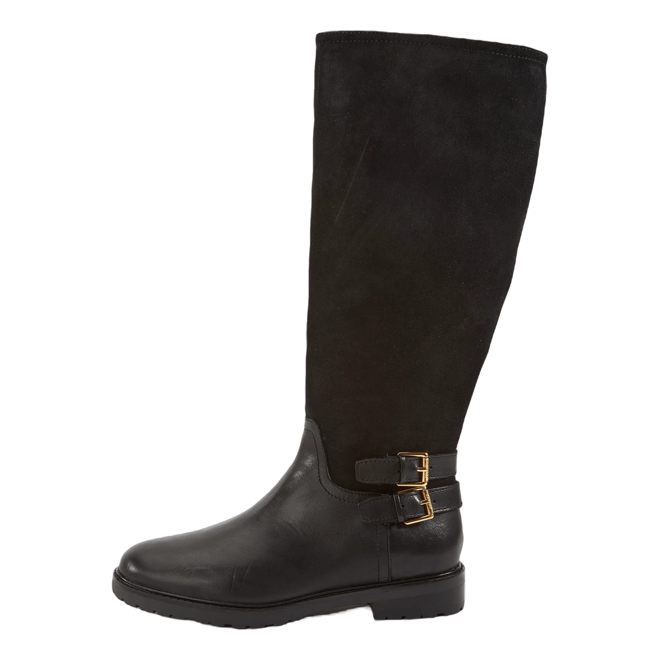 Emelie Leather & Suede Riding Boot Black/Black