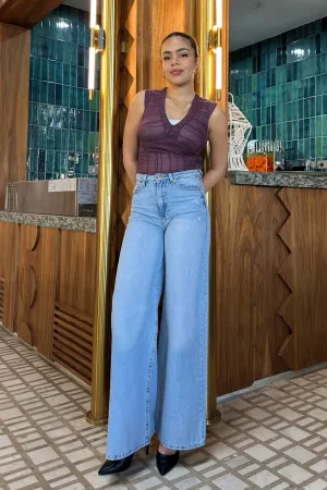 Extreme Wide-Leg - High-Waist Light Blue Jeans