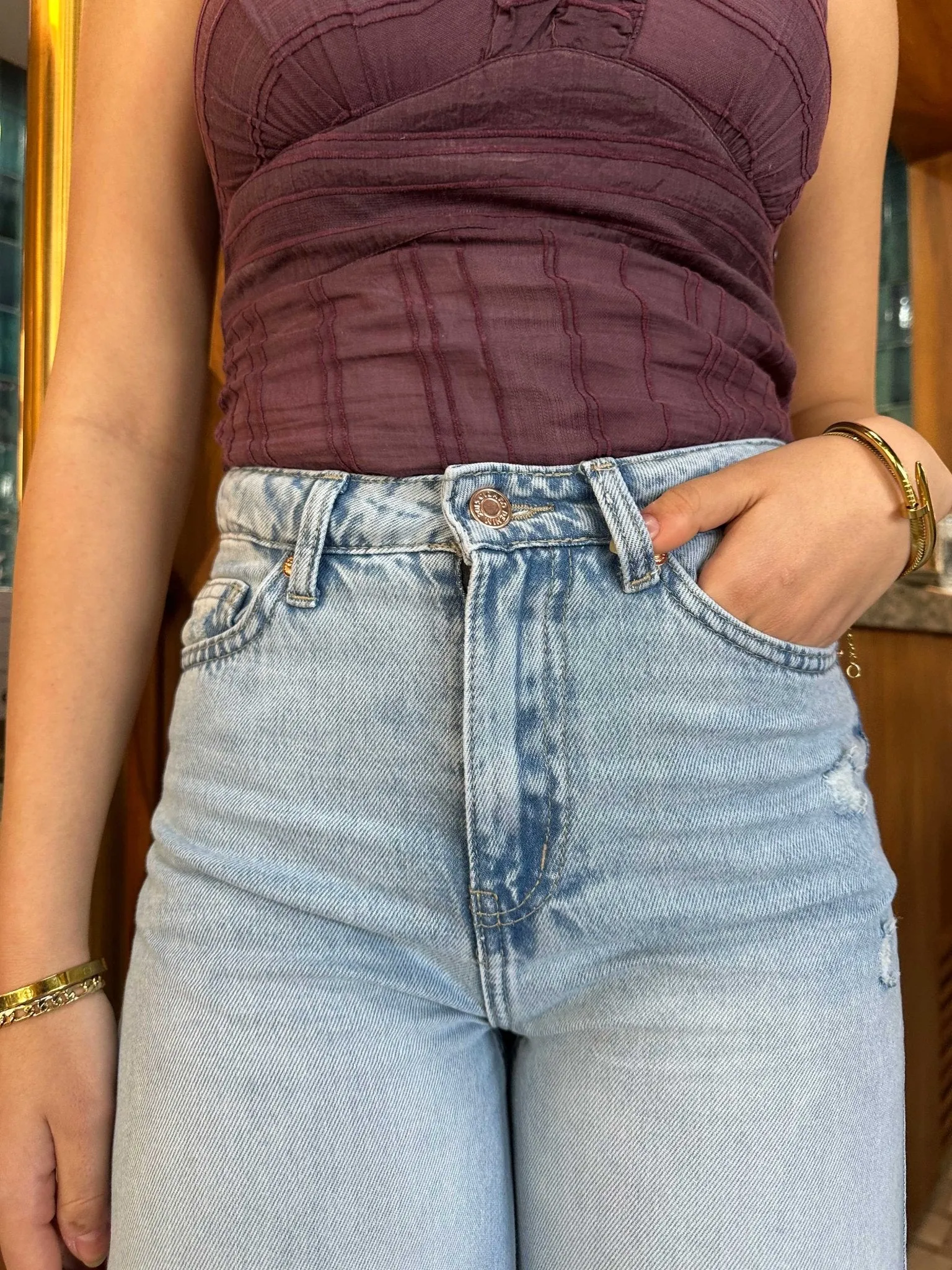 Extreme Wide-Leg - High-Waist Light Blue Jeans