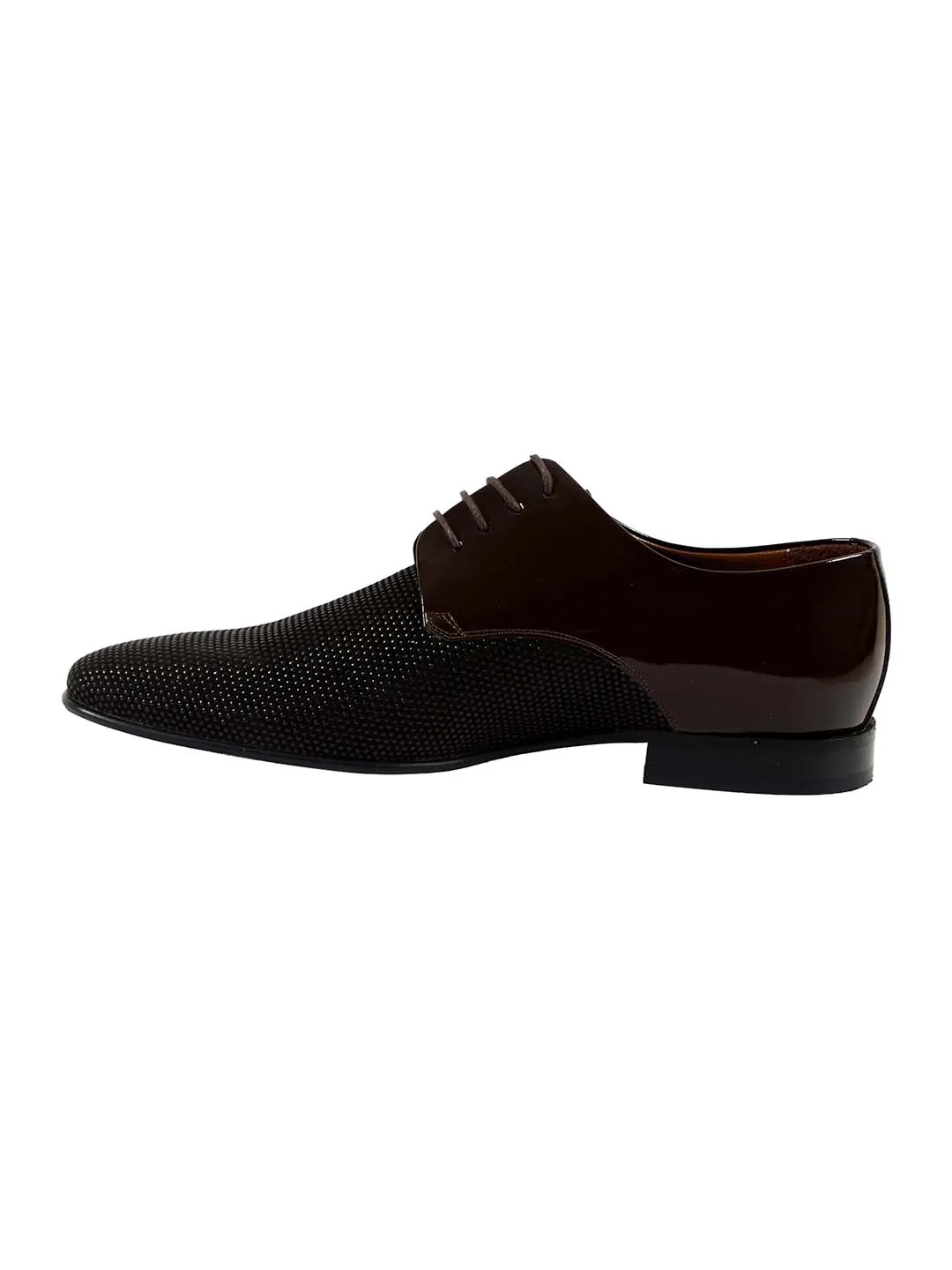 Franco Gabbani Patent Leather Brown Dress Shoe By HITZ