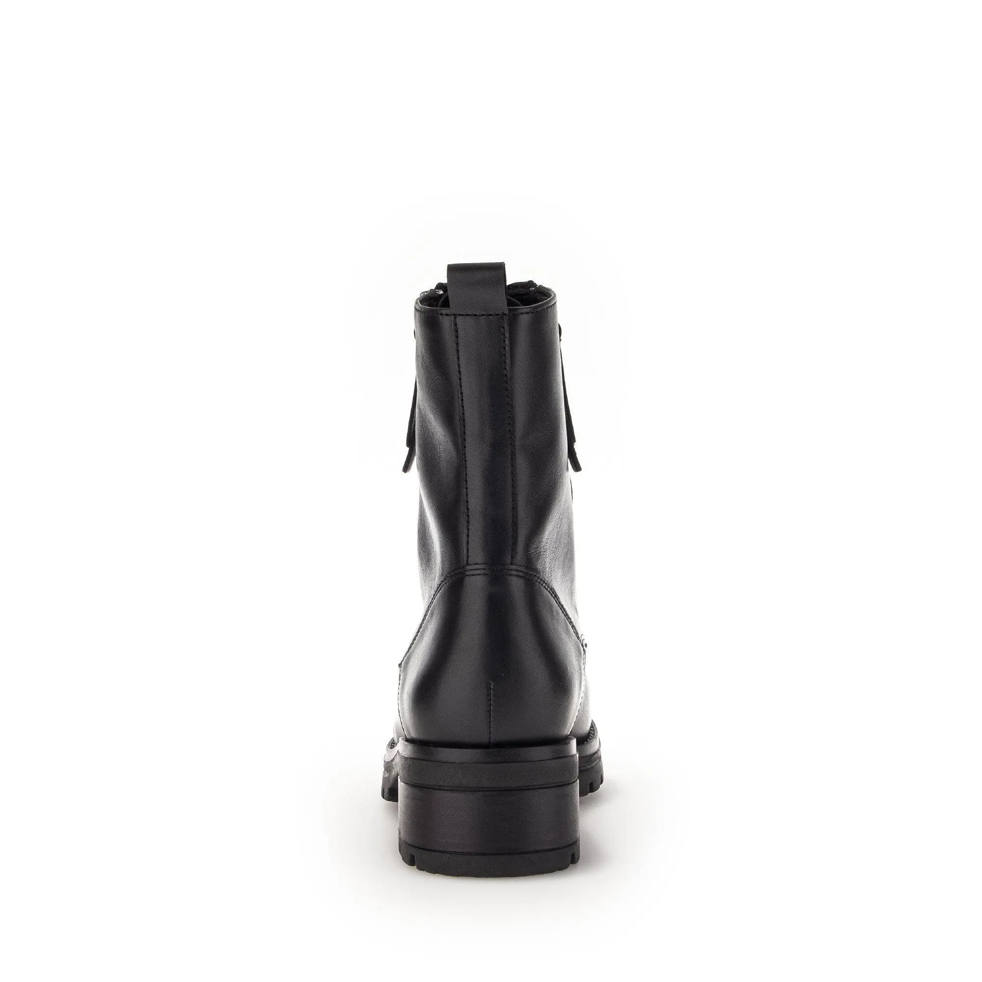 Gabor Serve 52.785.87 Ladies Black Wide Leather Zip & Lace Ankle Boots